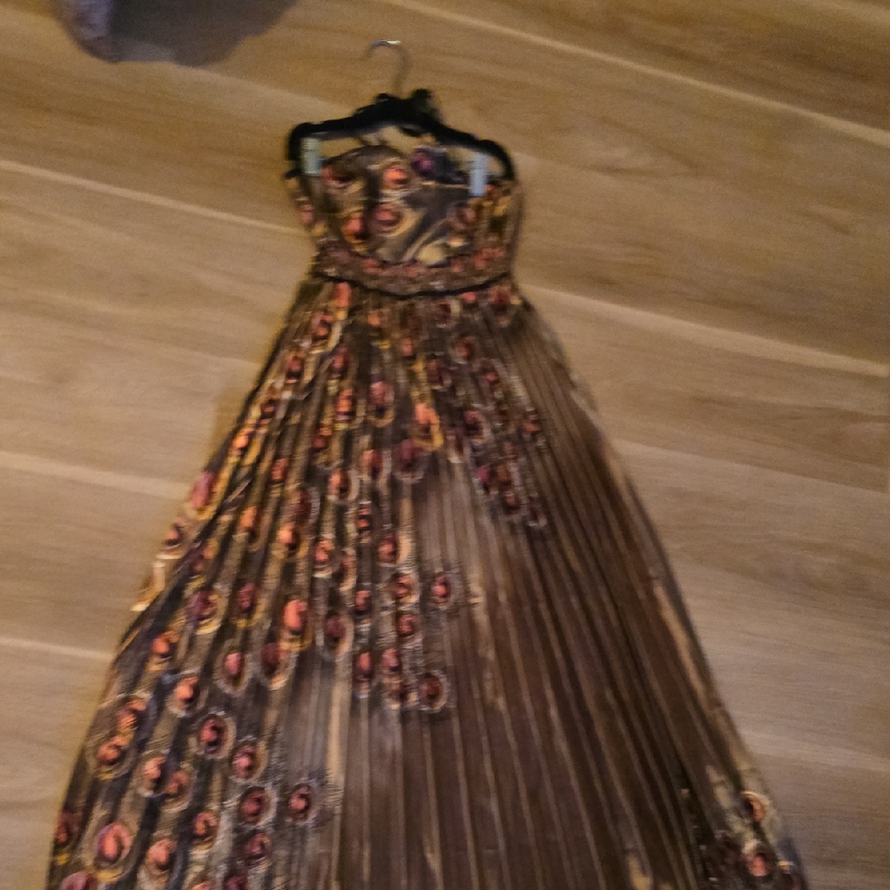 Elegant Brown and Orange Women's Dress